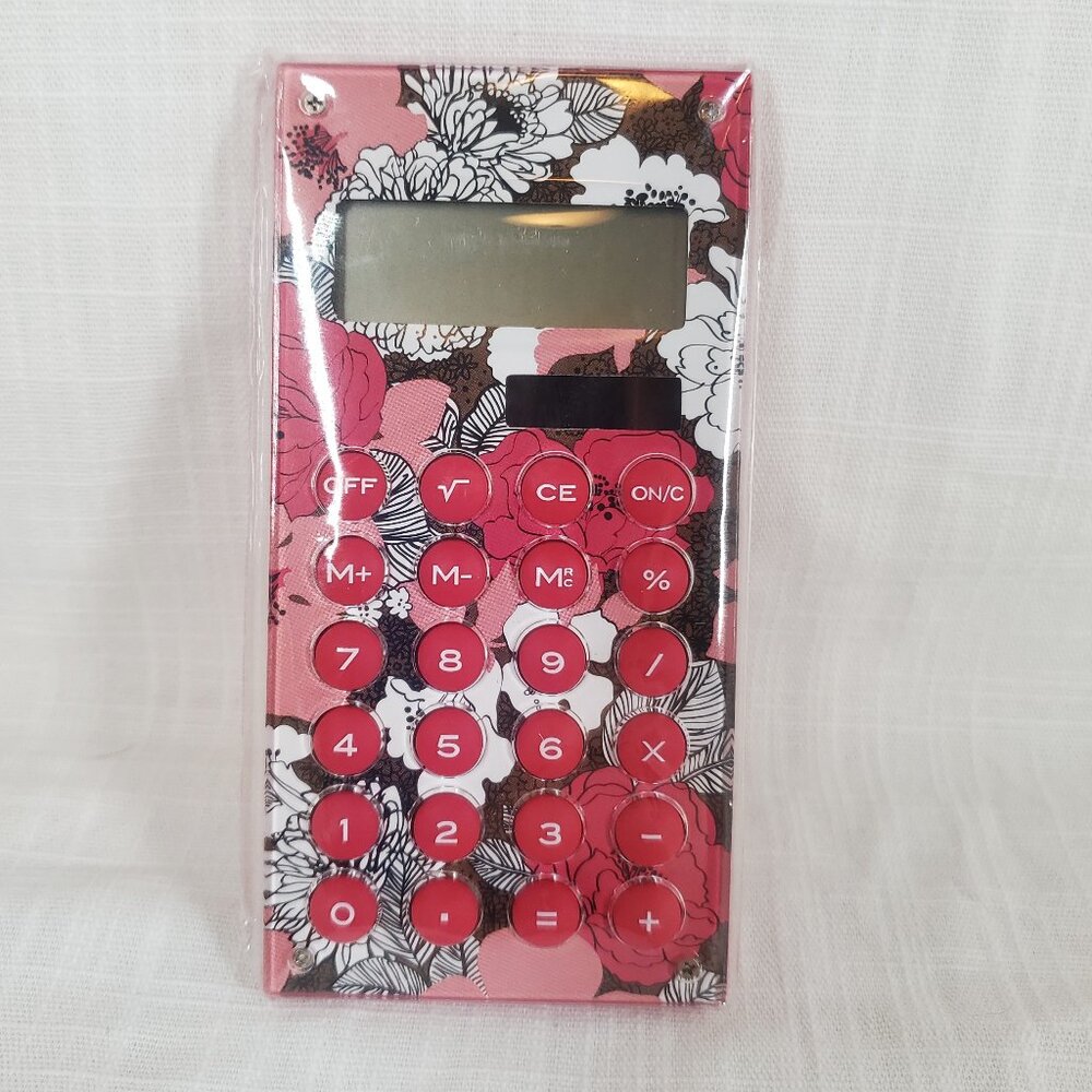 Vera Bradley Mocha Rouge New In Original Package Rare Retired Print Calculator